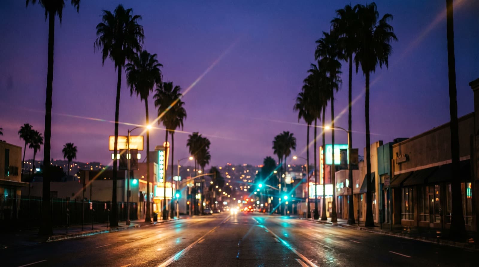 Sunset Boulevard at twilight